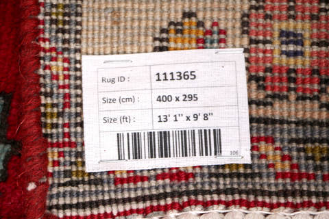 Tabriz Red Hand Knotted 98 X 131  Area Rug 99-111365 Image 16
