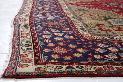 Tabriz Red Hand Knotted 98 X 131  Area Rug 99-111365 Image 7