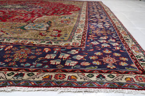 Tabriz Red Hand Knotted 98 X 131  Area Rug 99-111365 Image 9