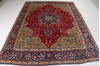 Tabriz Red Hand Knotted 98 X 131  Area Rug 99-111365 Thumb 1
