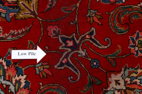 Tabriz Red Square Hand Knotted 100 X 100  Area Rug 99-111366 Image 14