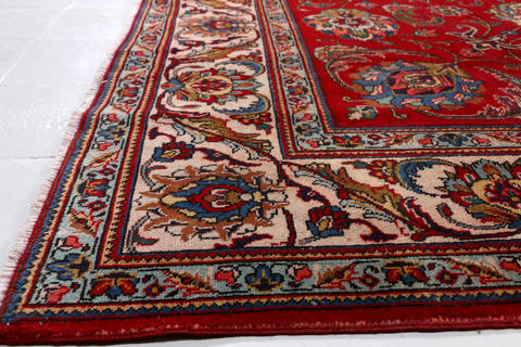 Tabriz Red Square Hand Knotted 100 X 100  Area Rug 99-111366 Image 8
