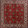 Tabriz Red Square Hand Knotted 100 X 100  Area Rug 99-111366 Thumb 0