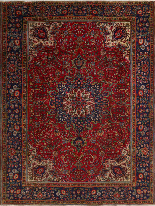 Tabriz Red Hand Knotted 85 X 112  Area Rug 99-111374 Image 0