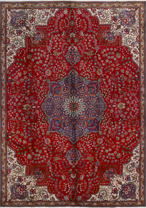 Tabriz Red Hand Knotted 77 X 1011  Area Rug 99-111375 Image 0