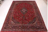 Mashad Red Hand Knotted 97 X 1211  Area Rug 99-111379 Thumb 1