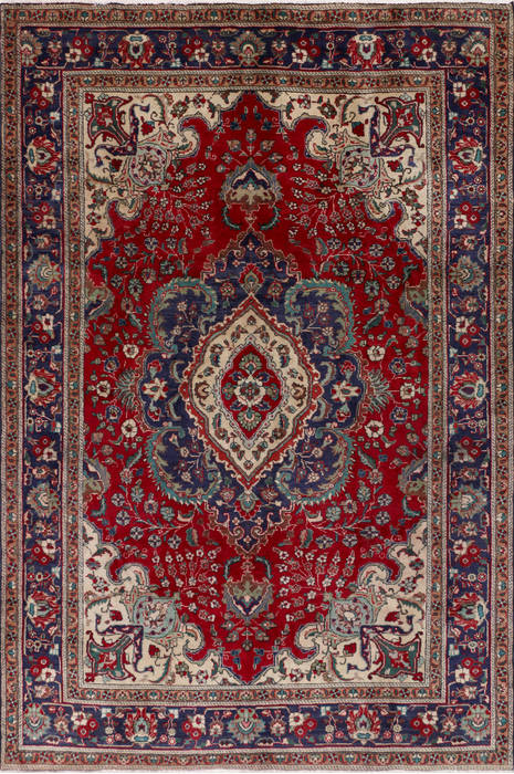 Tabriz Red Hand Knotted 65 X 98  Area Rug 99-111387 Image 0