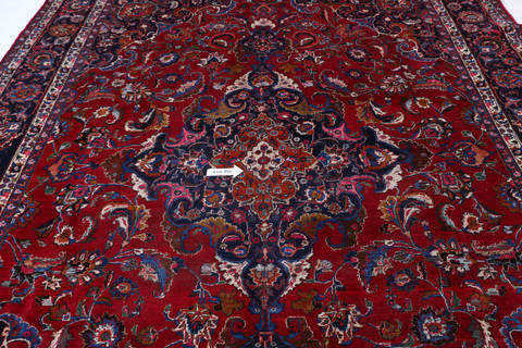 Mashad Red Hand Knotted 96 X 131 Area Rug 99-111394 Image 10