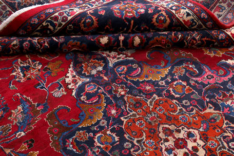 Mashad Red Hand Knotted 96 X 131 Area Rug 99-111394 Image 13