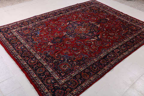 Mashad Red Hand Knotted 96 X 131 Area Rug 99-111394 Image 1