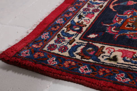 Mashad Red Hand Knotted 96 X 131 Area Rug 99-111394 Image 7
