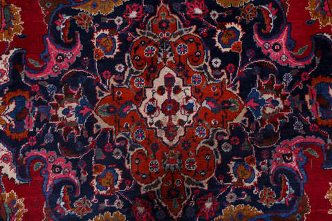 Mashad Red Hand Knotted 96 X 131 Area Rug 99-111394 Image 8