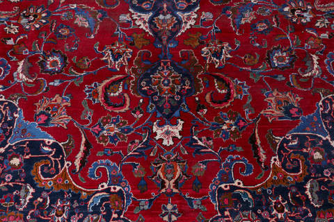 Mashad Red Hand Knotted 96 X 131 Area Rug 99-111394 Image 9