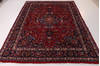 Mashad Red Hand Knotted 96 X 131 Area Rug 99-111394 Thumb 2
