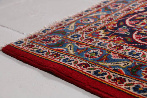 Kashan Red Hand Knotted 99 X 131 Area Rug 99-111401 Image 10