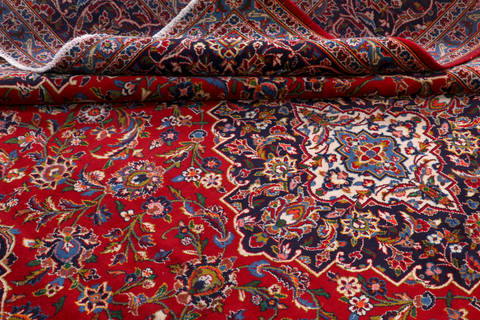Kashan Red Hand Knotted 99 X 131 Area Rug 99-111401 Image 13