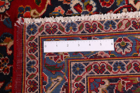 Kashan Red Hand Knotted 99 X 131 Area Rug 99-111401 Image 14