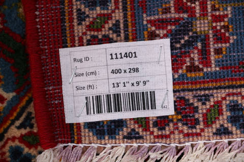 Kashan Red Hand Knotted 99 X 131 Area Rug 99-111401 Image 15