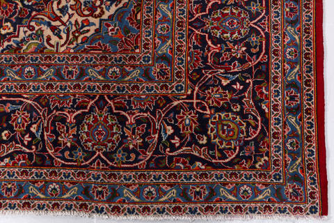 Kashan Red Hand Knotted 99 X 131 Area Rug 99-111401 Image 6