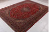 Kashan Red Hand Knotted 99 X 131  Area Rug 99-111401 Thumb 1