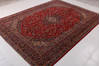Kashan Red Hand Knotted 99 X 131 Area Rug 99-111401 Thumb 1