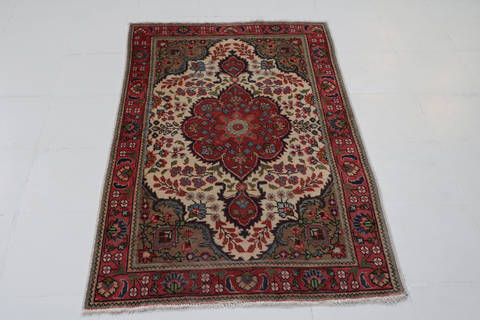 Tabriz Beige Hand Knotted 31 X 411  Area Rug 99-111404 Image 1
