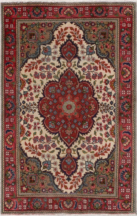 Tabriz Beige Hand Knotted 31 X 411  Area Rug 99-111404 Image 0