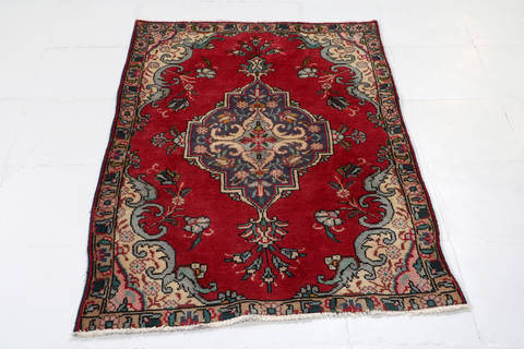 Tabriz Red Hand Knotted 211 X 43  Area Rug 99-111421 Image 1
