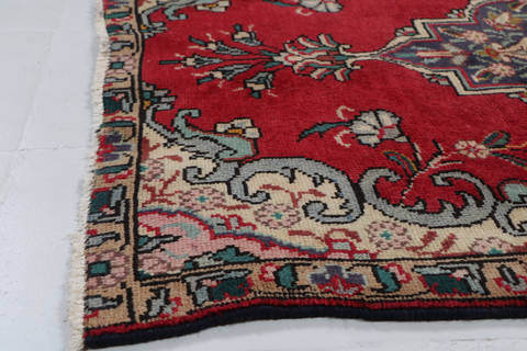 Tabriz Red Hand Knotted 211 X 43  Area Rug 99-111421 Image 5