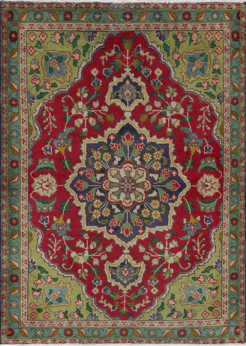 Tabriz Red Hand Knotted 32 X 49  Area Rug 99-111422 Image 0
