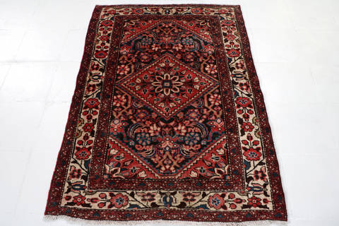 Hamedan Blue Hand Knotted 35 X 410 Area Rug 99-111431 Image 1