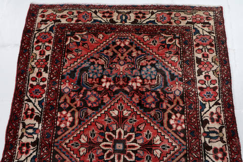 Hamedan Blue Hand Knotted 35 X 410 Area Rug 99-111431 Image 3