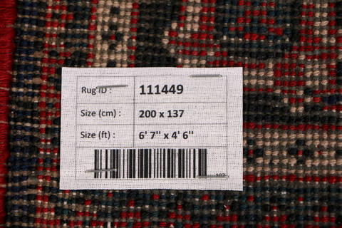 Joshaghan Red Hand Knotted 46 X 67 Area Rug 99-111449 Image 16