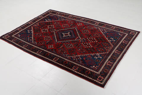 Joshaghan Red Hand Knotted 46 X 67 Area Rug 99-111449 Image 3