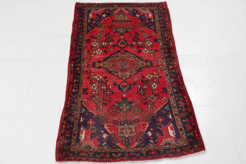 Zanjan Red Runner Hand Knotted 32 X 64 Area Rug 99-111481 Image 1