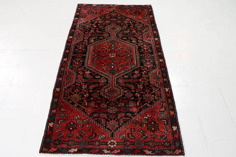 Zanjan Blue Hand Knotted 310 X 83 Area Rug 99-111487 Image 1