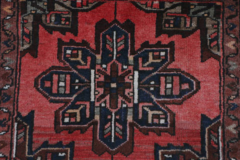 Zanjan Red Runner Hand Knotted 33 X 67 Area Rug 99-111502 Image 3