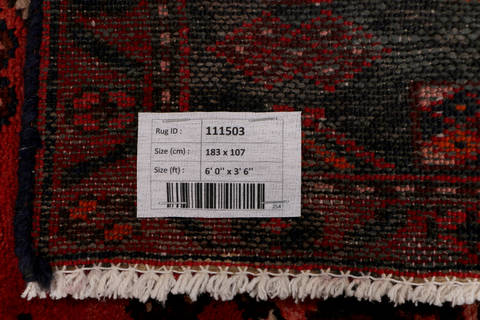 Zanjan Red Hand Knotted 36 X 60 Area Rug 99-111503 Image 14