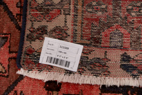 Zanjan Red Runner Hand Knotted 29 X 62 Area Rug 99-111509 Image 12