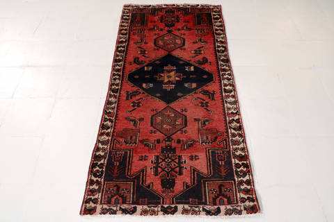 Zanjan Red Runner Hand Knotted 29 X 62 Area Rug 99-111509 Image 1