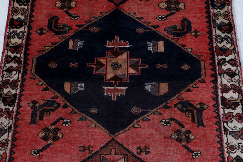 Zanjan Red Runner Hand Knotted 29 X 62 Area Rug 99-111509 Image 3