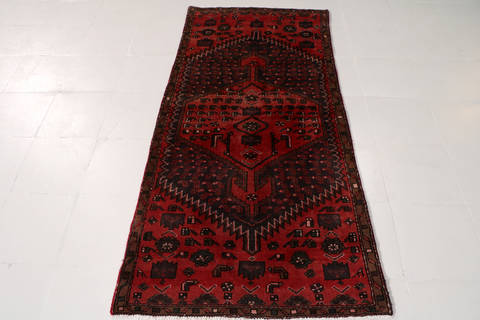 Zanjan Blue Hand Knotted 210 X 61 Area Rug 99-111530 Image 1
