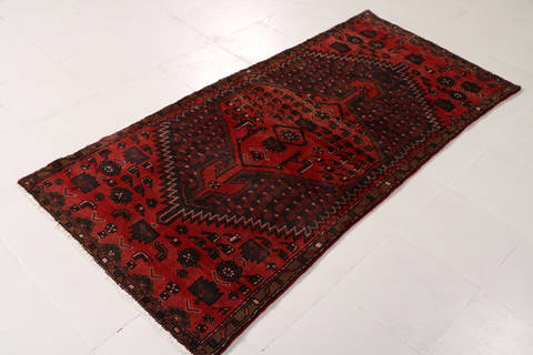 Zanjan Blue Hand Knotted 210 X 61 Area Rug 99-111530 Image 2