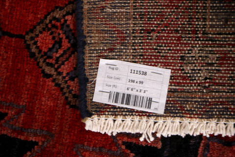 Hamedan Red Runner Hand Knotted 33 X 66 Area Rug 99-111538 Image 11