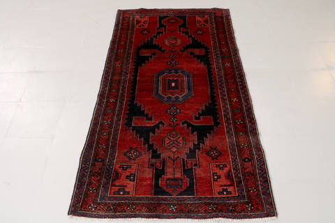 Hamedan Red Runner Hand Knotted 33 X 66 Area Rug 99-111538 Image 1