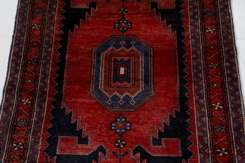 Hamedan Red Runner Hand Knotted 33 X 66 Area Rug 99-111538 Image 3