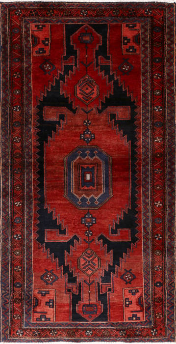 Hamedan Red Runner Hand Knotted 33 X 66 Area Rug 99-111538 Image 0
