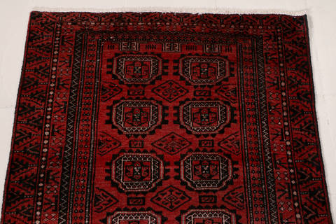 Baluch Red Hand Knotted 30 X 59 Area Rug 99-111540 Image 2