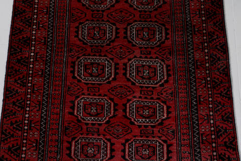 Baluch Red Hand Knotted 30 X 59 Area Rug 99-111540 Image 3