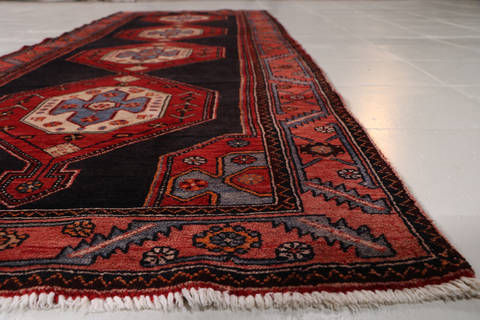 Zanjan Blue Runner Hand Knotted 33 X 99 Area Rug 99-111561 Image 10
